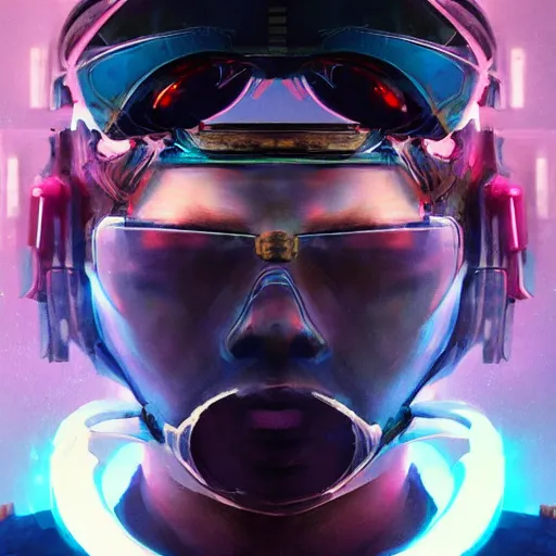 Image similar to a portrait of an ( cyberpunk samurai ), warcore, sharp focus, detailed, artstation, concept art, 3 d + digital art, wlop style, biopunk, neon colors, futuristic