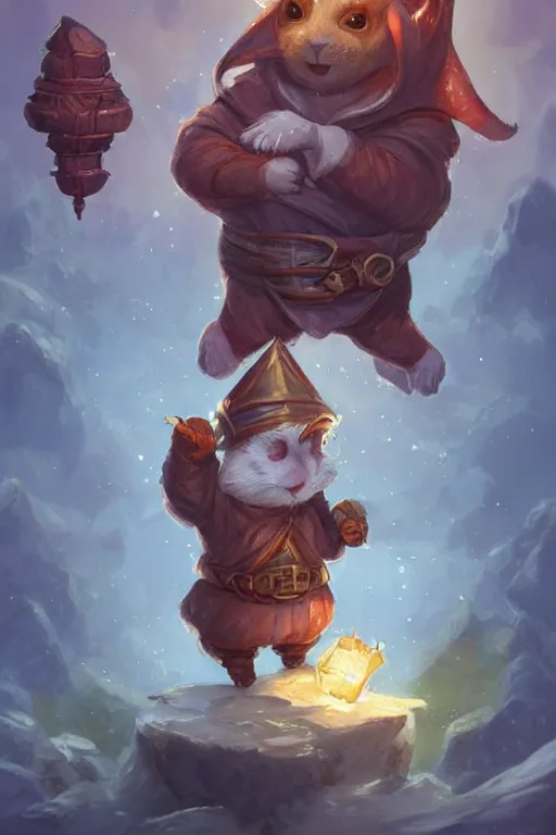 Image similar to cute little anthropomorphic Guinea Pig Mage using Ice Magic, tiny, small, short, Wizard robe, cute and adorable, pretty, beautiful, DnD character art portrait, matte fantasy painting, DeviantArt Artstation, by Jason Felix by Steve Argyle by Tyler Jacobson by Peter Mohrbacher, cinematic lighting