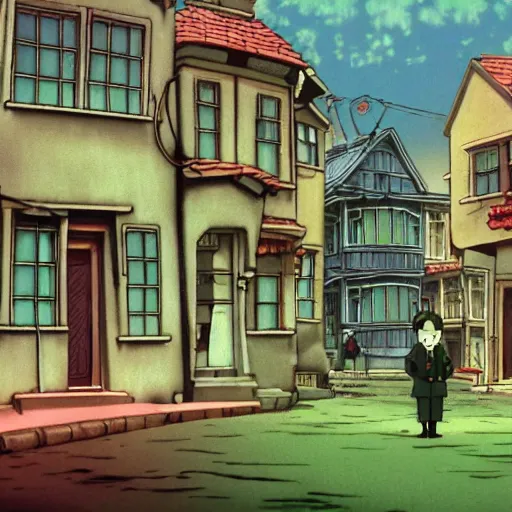 Image similar to screenshot from Miyazaki's my neighbor cthulhu, by ghibli animation