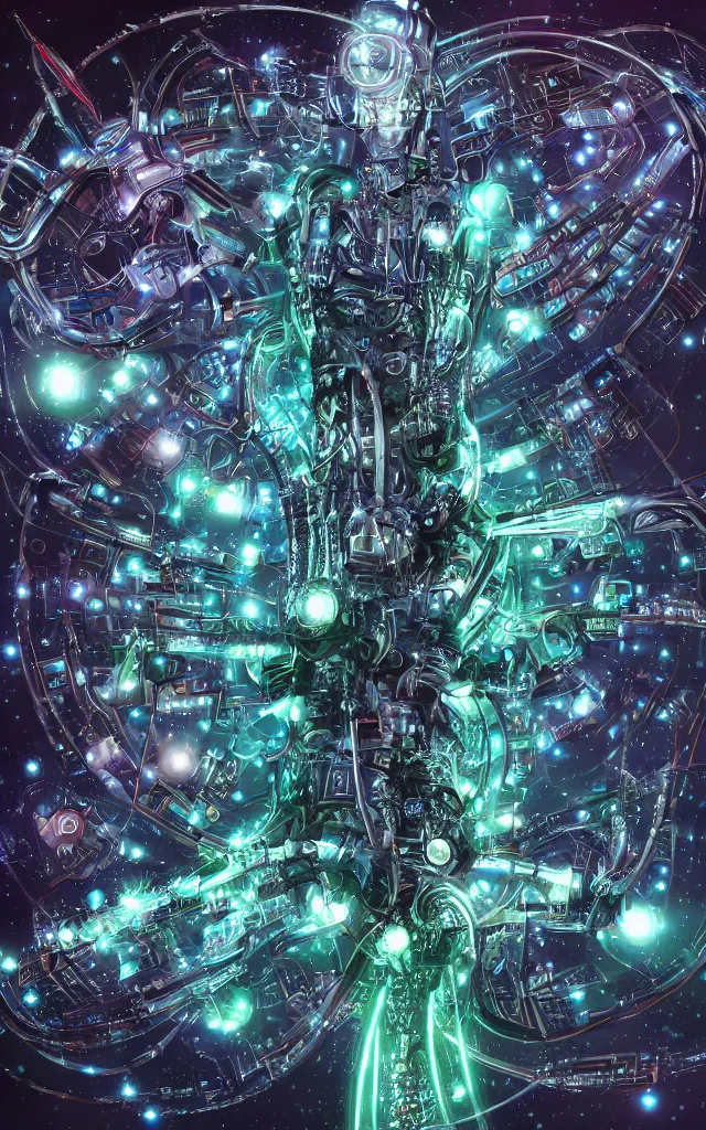 Image similar to futurist cybernetic yggdrasil, future perfect, award winning digital art