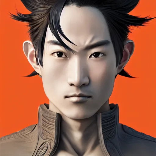 Image similar to a chinese immortal cultivator as an absurdly handsome, elegant, young anime man, ultrafine hyperrealistic detailed face illustration by kim jung gi, irakli nadar, intricate linework, sharp focus, bright colors, matte, final fantasy, unreal engine highly rendered, global illumination, radiant light, intricate environment