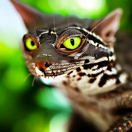 Image similar to photo of a lizard-cat