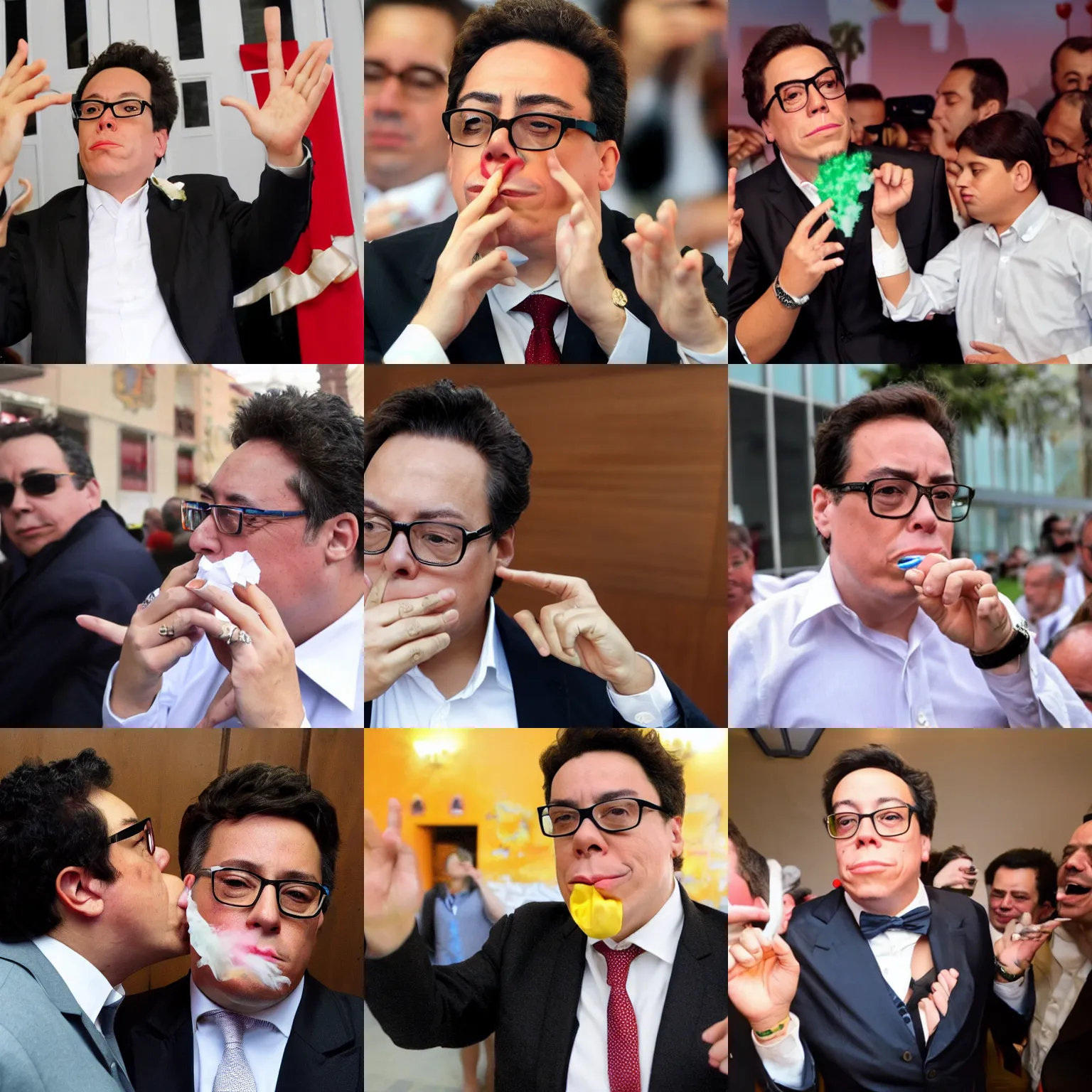 Prompt: Gustavo Petro blowing a kiss