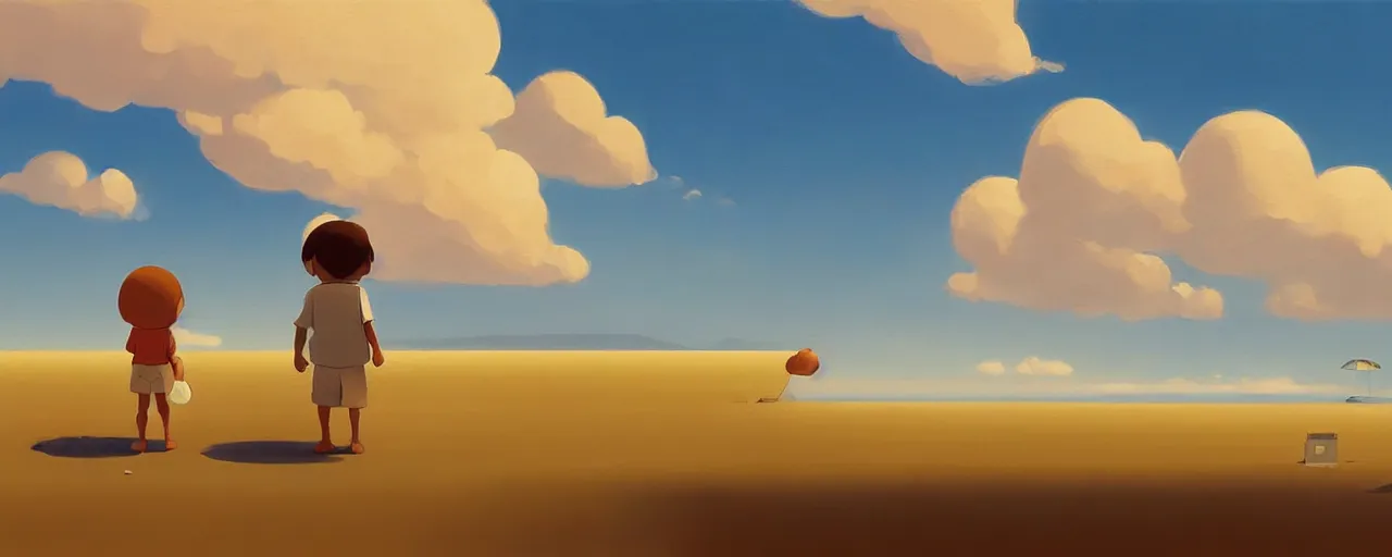 Prompt: goro fujita ilustration of a beach horizon with clouds, painting by goro fujita, sharp focus, highly detailed, artstation