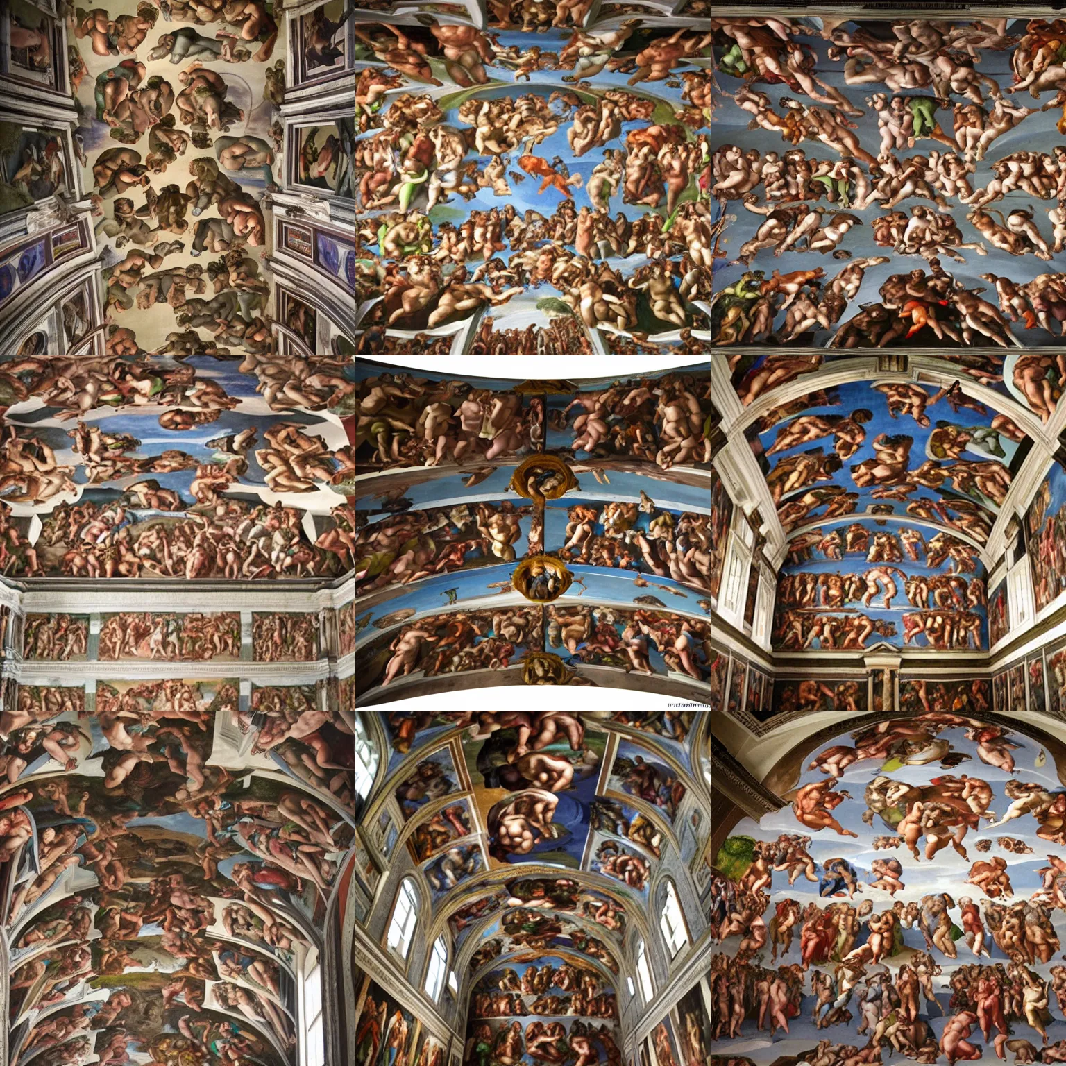 Prompt: sistine chapel but aliens