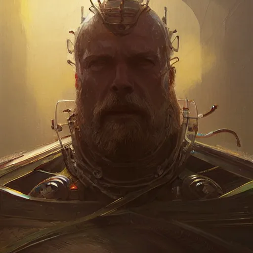 Image similar to mechanical king of multiverse, portrait, elden ring, by greg rutkowski