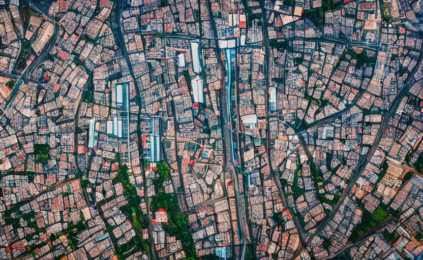 Image similar to award winning overhead view photo of the city of sao paulo, tilt shift photography