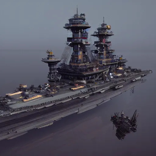 Prompt: A clockwork battleship, intricate artwork by Tooth Wu and wlop and beeple, octane render, hyper realism, 8k