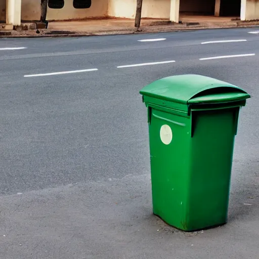 Image similar to green dustbin in sri lanka, street view