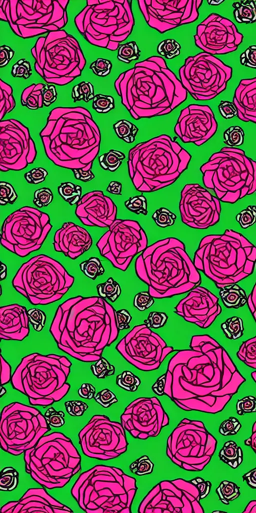 Image similar to seamless pattern of skulls roses and snakes, colourful, symmetrical, repeating 35mm photography