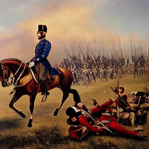 Image similar to cavalry of Robert E Lee, american civil war style painting (1862)