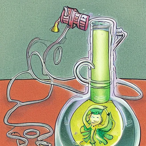 Prompt: illustration of health potion, by tony diterlizzi