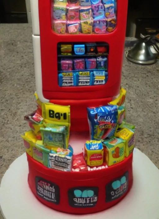 Prompt: vending machine cake