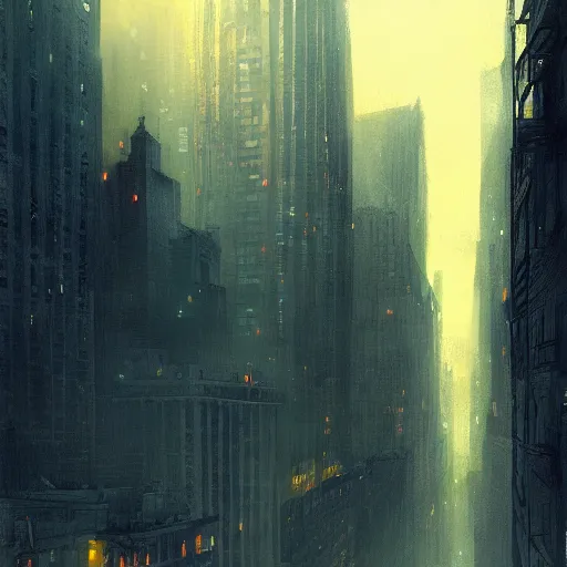 Image similar to make new york in night by greg rutkowski