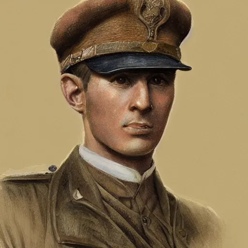 Prompt: a detailed photorealistic sepia - toned color portrait photo of a 1 9 1 7 worried clean - shaven british lieutenant in detailed field gear not wearing a hat in wadi rum, ultra realistic, painted, intricate details, lovecraft, atmospheric, dark, horror, brooding, highly detailed, by clyde caldwell