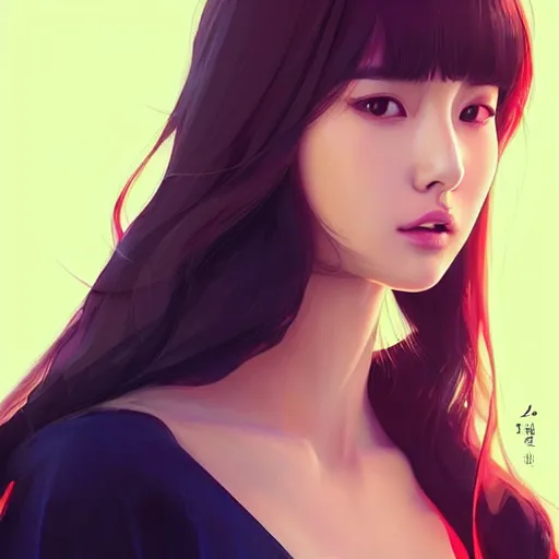 Image similar to a beautiful young korean k pop natalie portman alluring instagram model in crop top, by guweiz and wlop and ilya kuvshinov and artgerm, symmetrical eyes, aesthetic, gorgeous, stunning, alluring, attractive, artstation, deviantart, pinterest, digital art