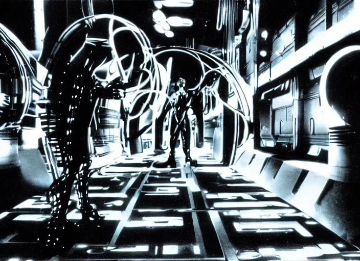 Image similar to scene from the 1 9 3 2 science fiction film tron