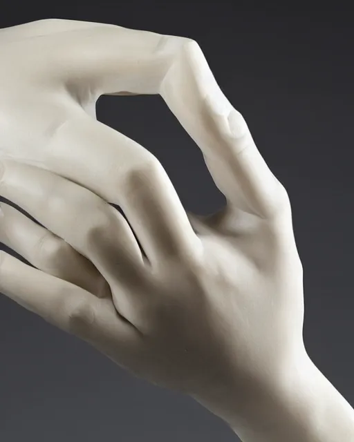 Image similar to beautiful marble sculpture of a woman's elegant hand, hyperreal