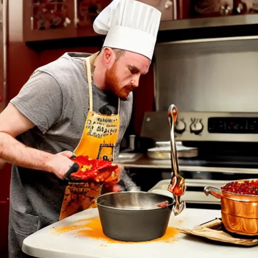 Prompt: jesse pinkman cooking chili