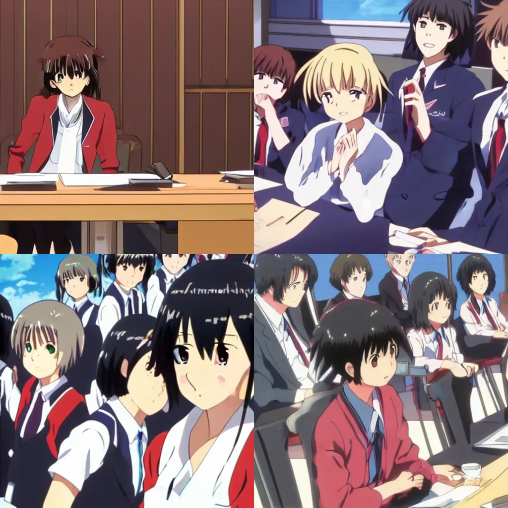 a beautiful picture of people in classroom, anime,, Stable Diffusion