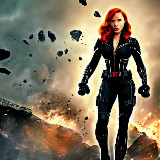 Prompt: dwayne the rock johnson as black widow, marvel, movie, photo, hyperdetailed, sharp focus,