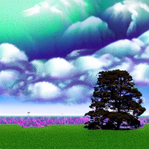 Prompt: landscape, vaporwave.