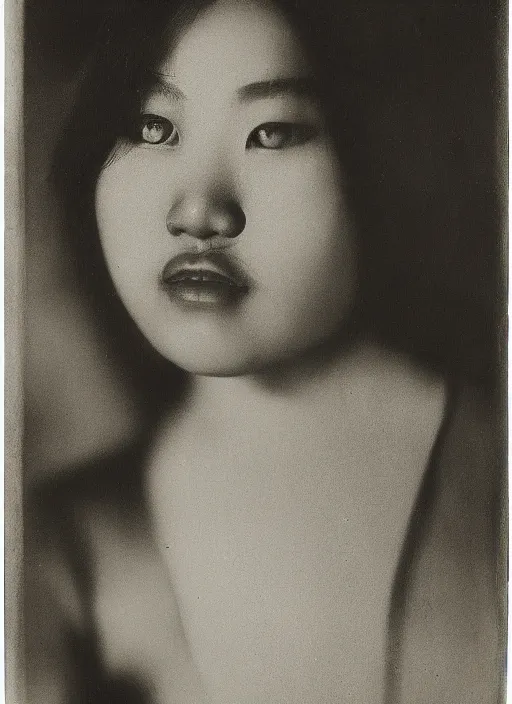 Image similar to a portrait of a young asian woman by george hurrell and james van der zee