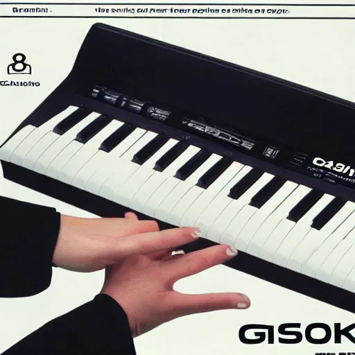 Image similar to casio keyboard 8 0 s commercial grade, professional magazine ad