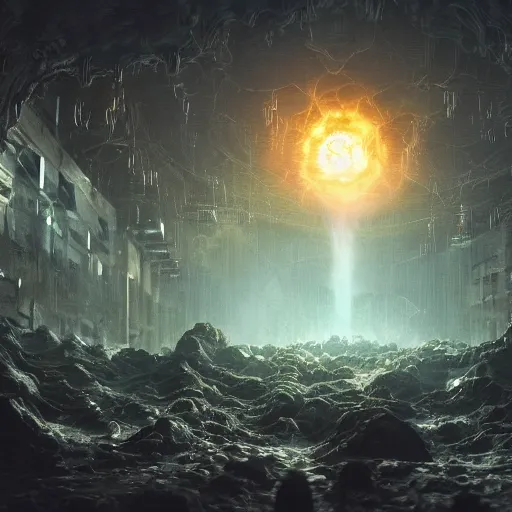 Image similar to yog - sothoth ripping souls into the infinite void, dramatic lighting, cinematic, establishing shot, extremly high detail, photorealistic, cinematic lighting, post processed, concept art, artstation, matte painting, style by greg rutkowsky