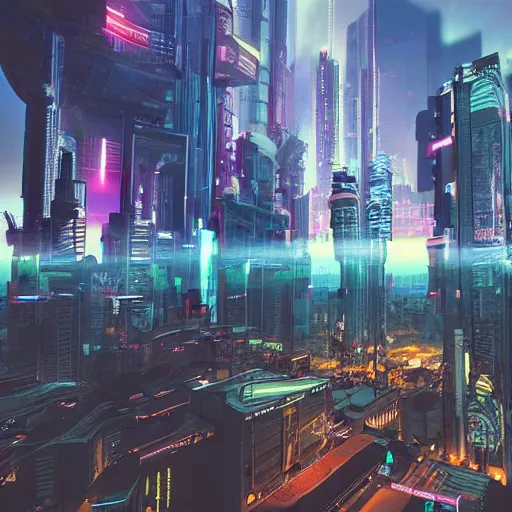 Image similar to cyberpunk city