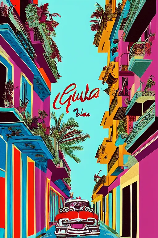 Image similar to cuba, illustration, in the style of katinka reinke