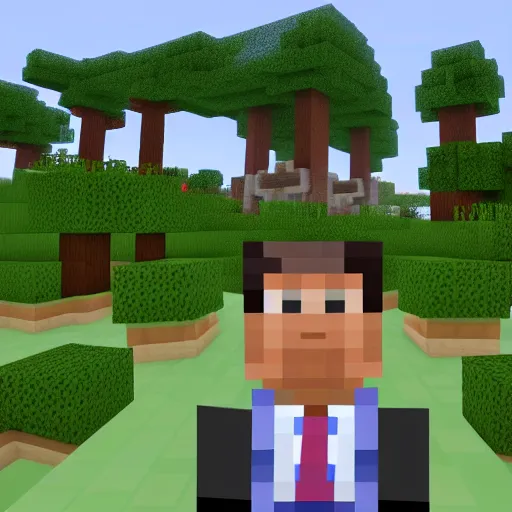 Image similar to obama in minecraft