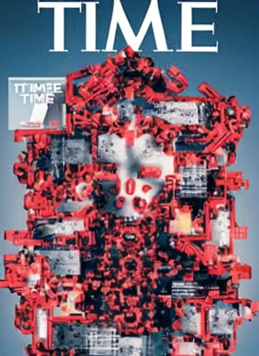 Prompt: TIME magazine cover, the coming AI singularity, to infinity and beyond