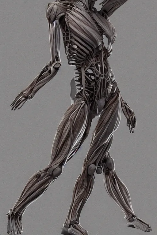 Image similar to symmetry!! full body african female anatomy concept, dreadlocks, medical anatomy, cybernetic limbs, gun metal grey, nano machine, muscular system reference, aluminum skeleton, anatomical art, digital art, in the style of amanda lilleston, luka mivsek, bryan christie, ranjit ghosh, artstation, pinterest, deviantart, photoshop, unreal engine