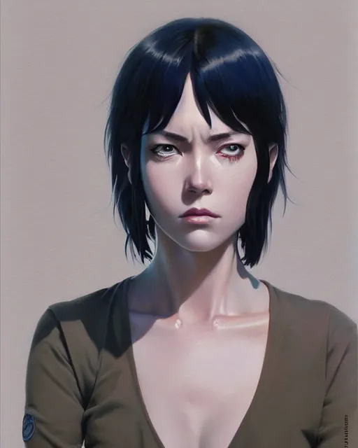 Image similar to dead inside!!!, fine - face, audrey plaza, realistic shaded perfect face, fine details. anime. realistic shaded lighting poster by ilya kuvshinov katsuhiro otomo ghost - in - the - shell, magali villeneuve, artgerm, jeremy lipkin and michael garmash and rob rey