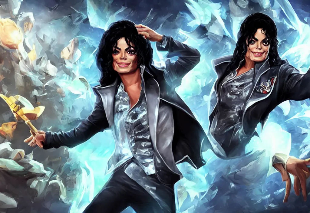 Image similar to michael jackson as a league of legends character