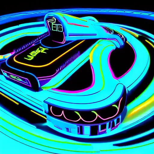 Image similar to tron style slug race