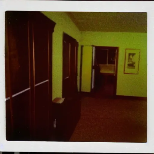 Image similar to polaroid coloured photo of a poltergeist paranormal activities