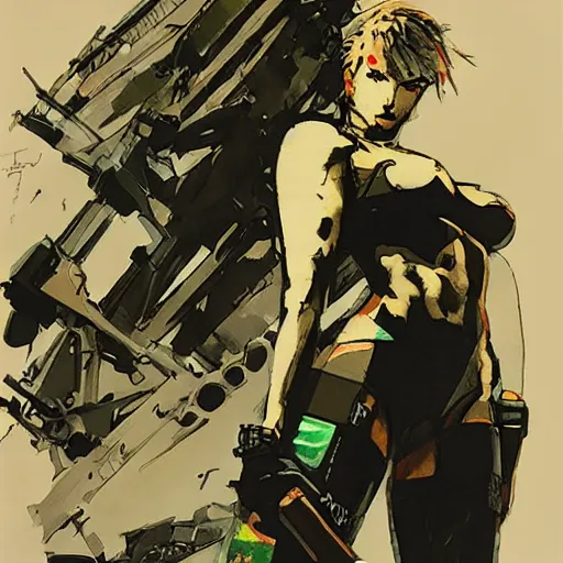 Prompt: 💣 🚦 🍈girl, yoji shinkawa