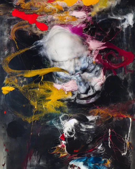 Prompt: otherworldly, presence of the unknown, a brutalist designed, rich deep vivid colours, broad brush strokes!!, painted by francis bacon, michal mraz, adrian ghenie, nicola samori, james jean and petra cortright, part by gerhard richter, part by takato yamamoto. 8 k masterpiece.