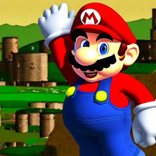 Prompt: mario in the world war two battlefields