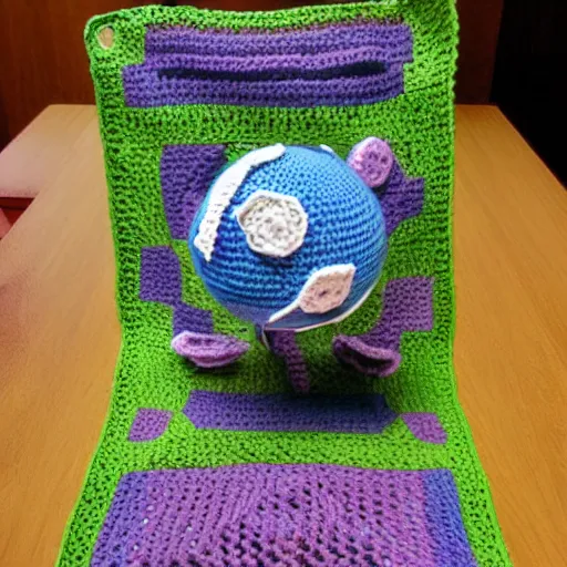 Prompt: crocheted world