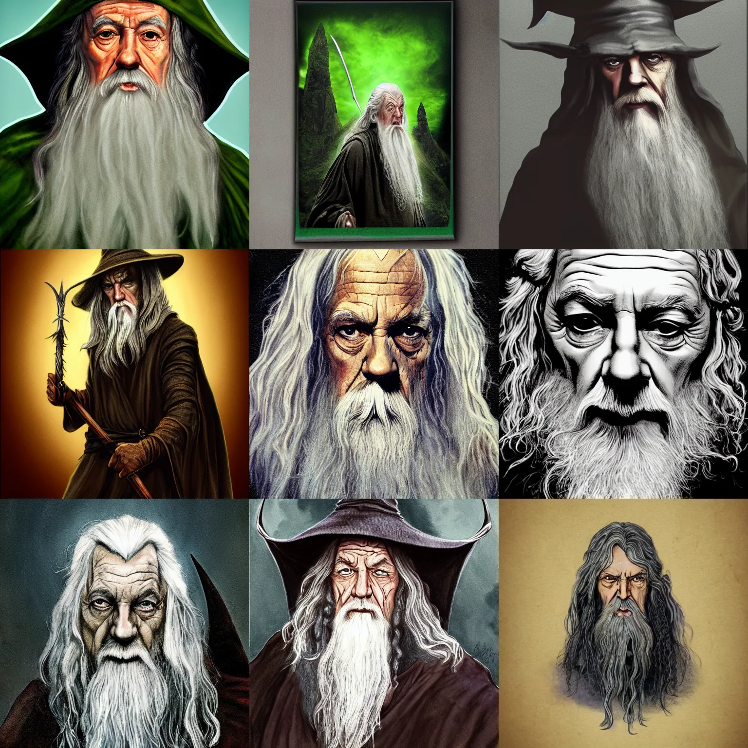 Prompt: gandalf the ecogoth portrait