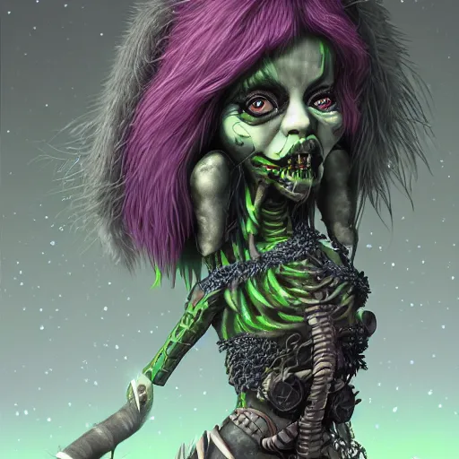 Image similar to eco punk, goblin girl goth, fantasy art, high detail, 4k