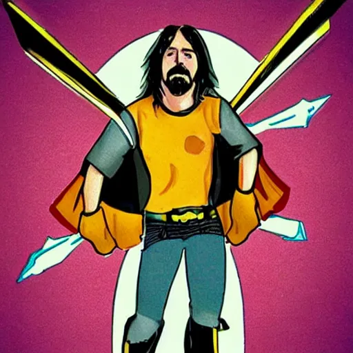 Image similar to dave grohl as a superhero