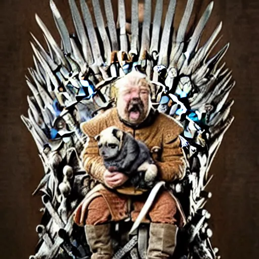 Prompt: Game of thrones but with pugs