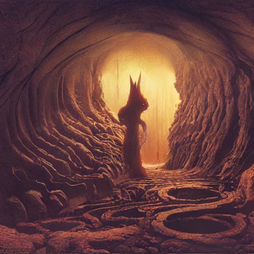 Image similar to ancient chanting in a cave, beksinski, ruan jia, wayne barlowe, warhammer art, weta workshop the hobbit art, lord of the ring art