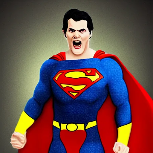 Prompt: Superman yelling<