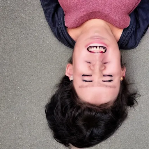 Prompt: face upside down