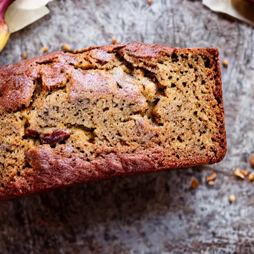 Prompt: Banana bread high quality professional photograph ad